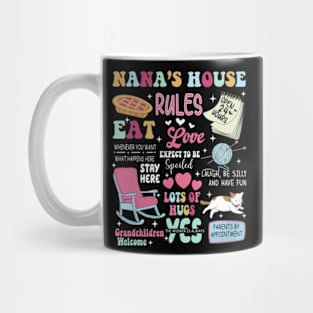 Funny Nana's House Rules, Grandkids Welcome, Expect To Be Spoiled, Lots Of Hugs, Grandmother Mug